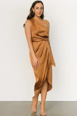 Fashion Baltic Born Celia One Shoulder Midi Dress | Bronze