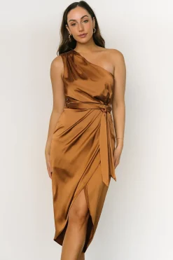 Fashion Baltic Born Celia One Shoulder Midi Dress | Bronze
