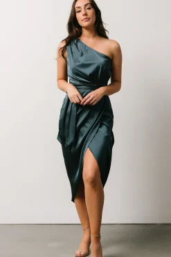 New Baltic Born Celia One Shoulder Midi Dress | Midnight