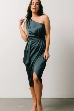 New Baltic Born Celia One Shoulder Midi Dress | Midnight