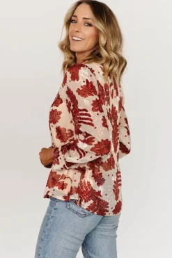 Outlet Baltic Born Charlotte Tie Blouse | Cream + Rust