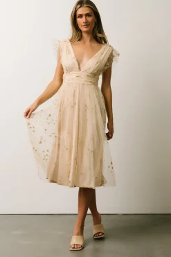 Fashion Baltic Born Chiara Shimmer Midi Dress | Gold