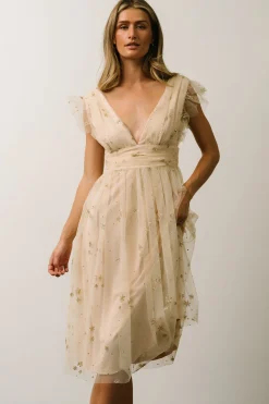 Fashion Baltic Born Chiara Shimmer Midi Dress | Gold