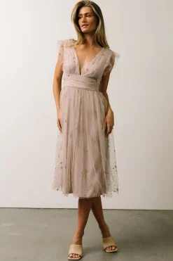 Clearance Baltic Born Chiara Shimmer Midi Dress | Dusty Lilac