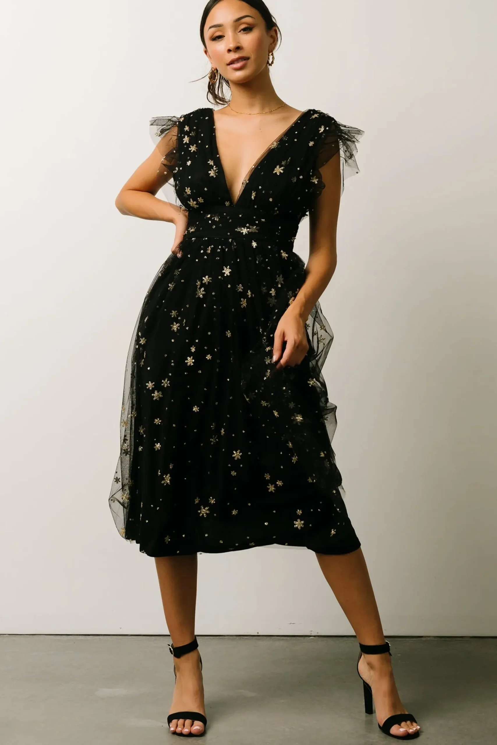 Clearance Baltic Born Chiara Shimmer Midi Dress | Dusty Lilac