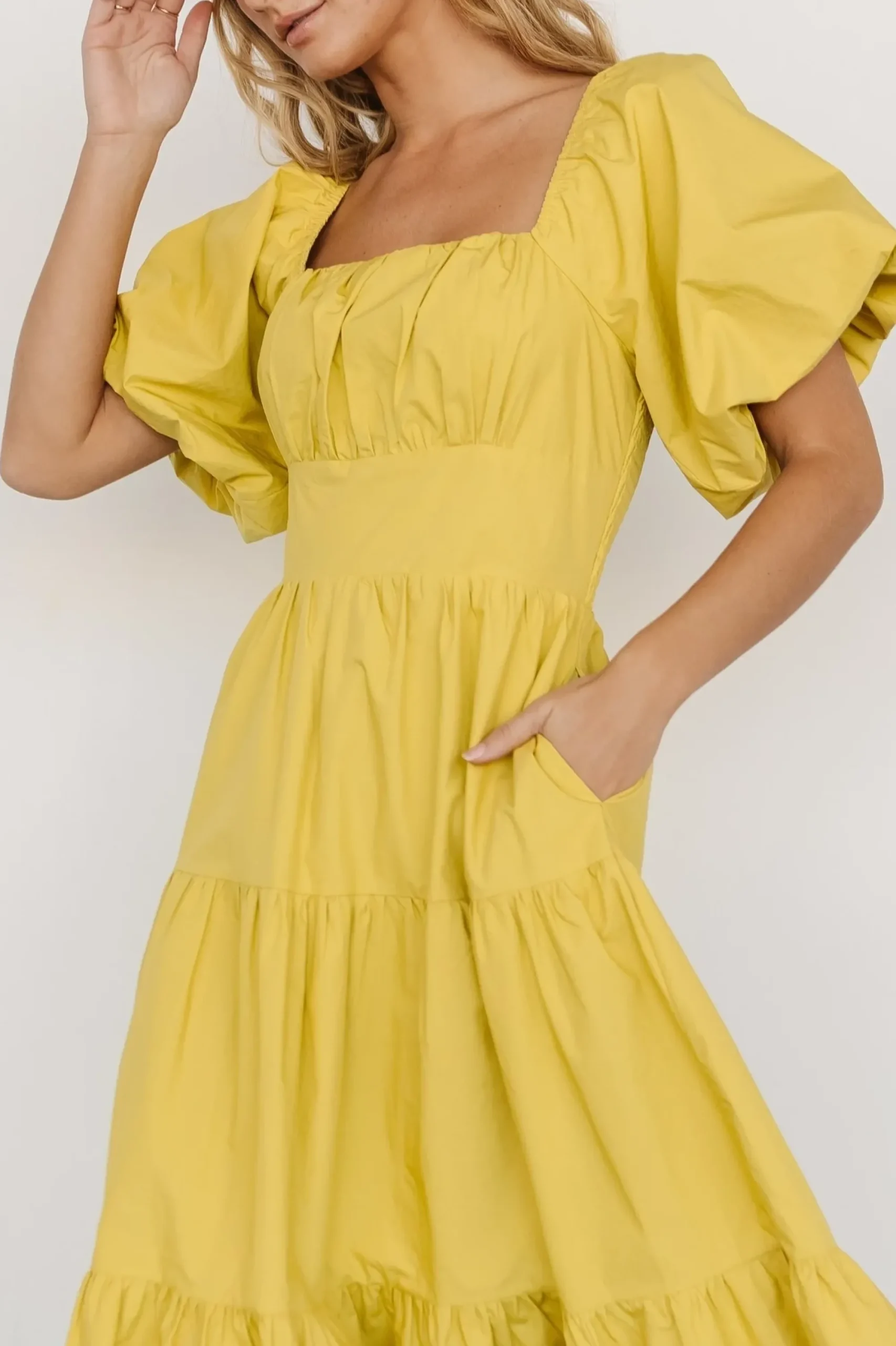 Fashion Baltic Born Cindy Puff Sleeve Tiered Dress | Lemongrass