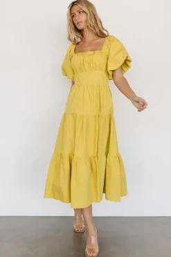 Fashion Baltic Born Cindy Puff Sleeve Tiered Dress | Lemongrass