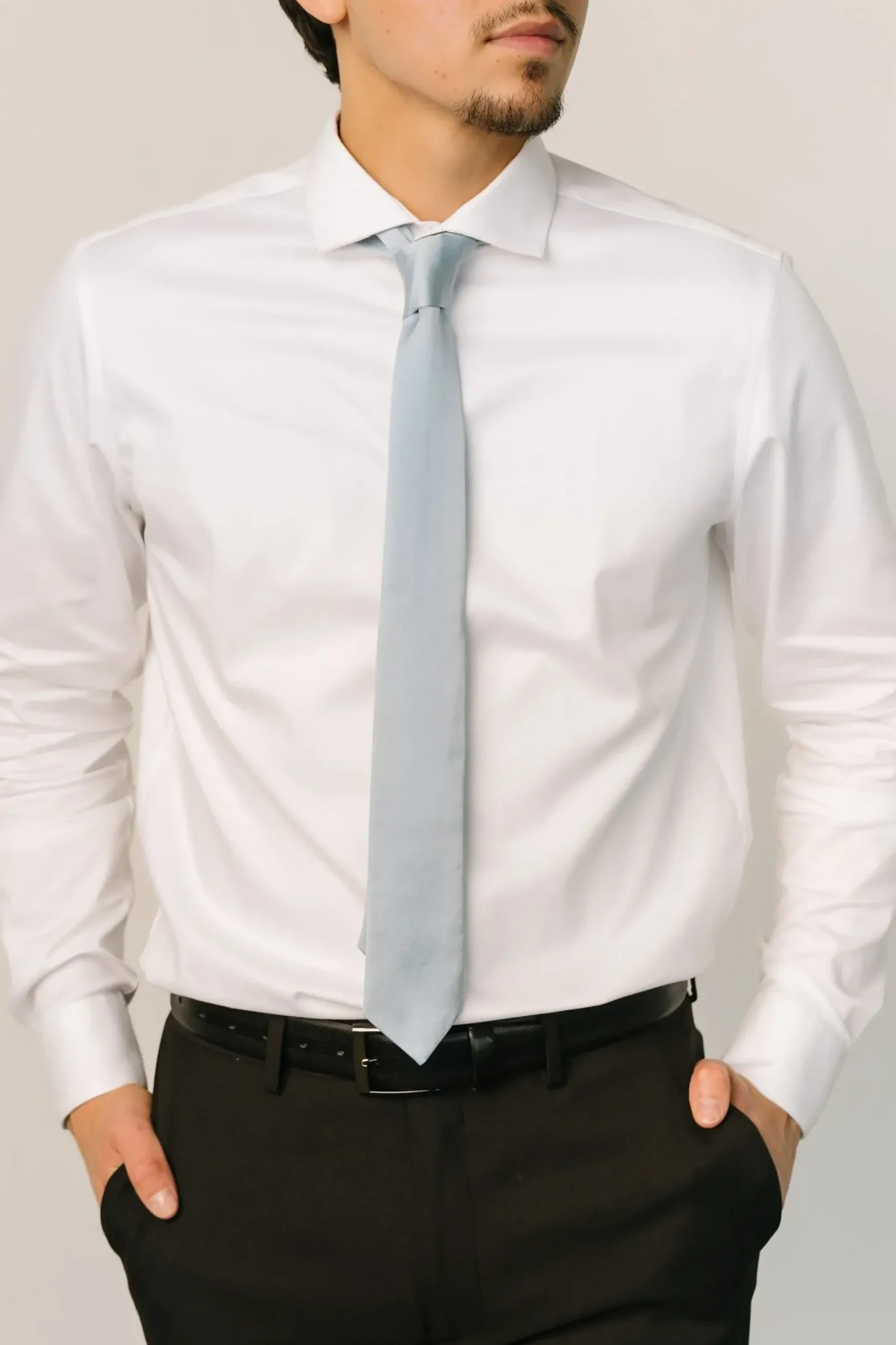 Hot Baltic Born Classic Satin Tie | Light Blue