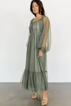 New Baltic Born Cleobelle Maxi Dress | Dusty Olive
