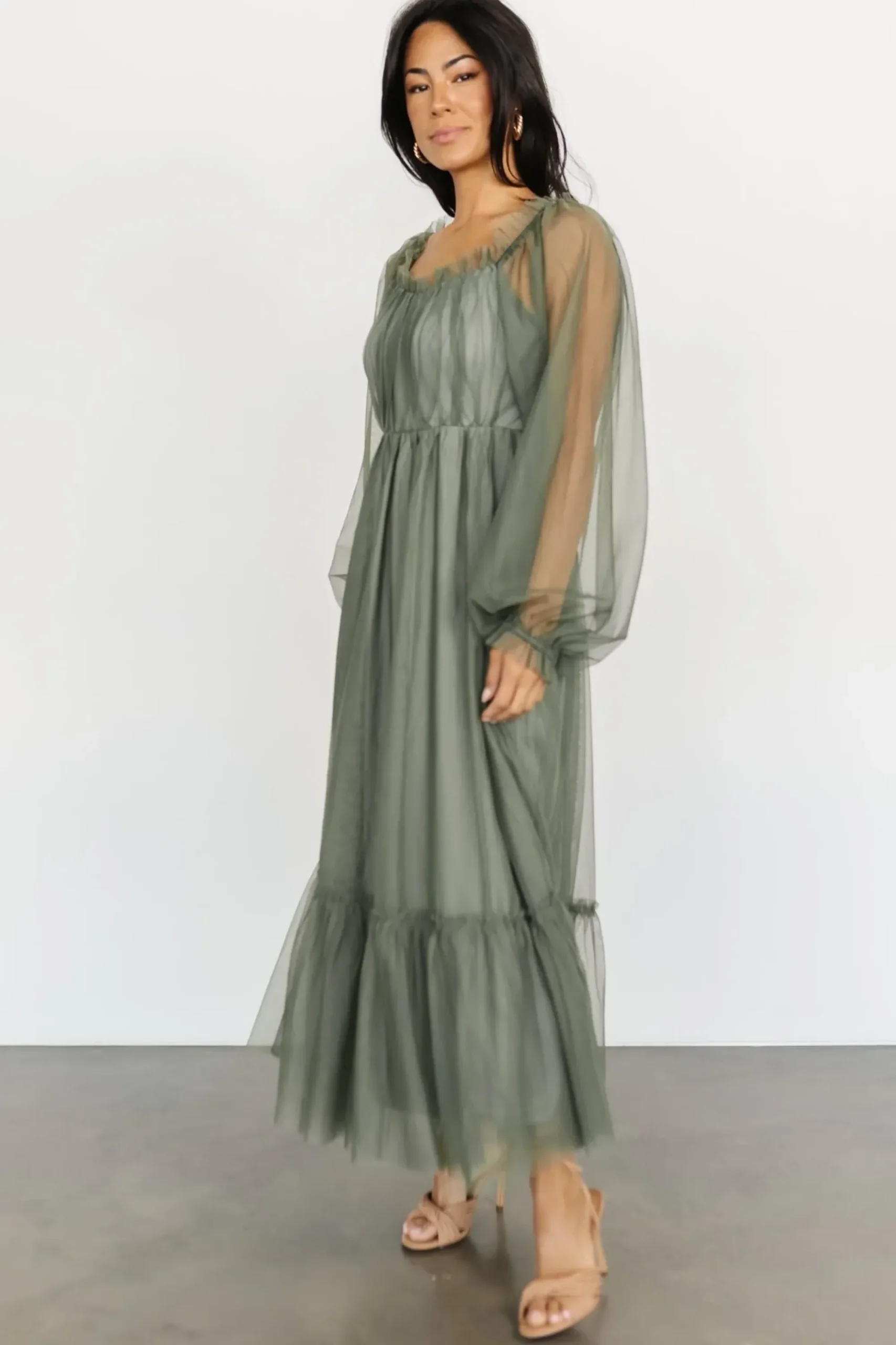 New Baltic Born Cleobelle Maxi Dress | Dusty Olive