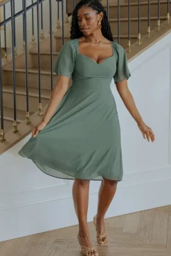 Sale Baltic Born Colette Sweetheart Midi Dress | Dark Sage