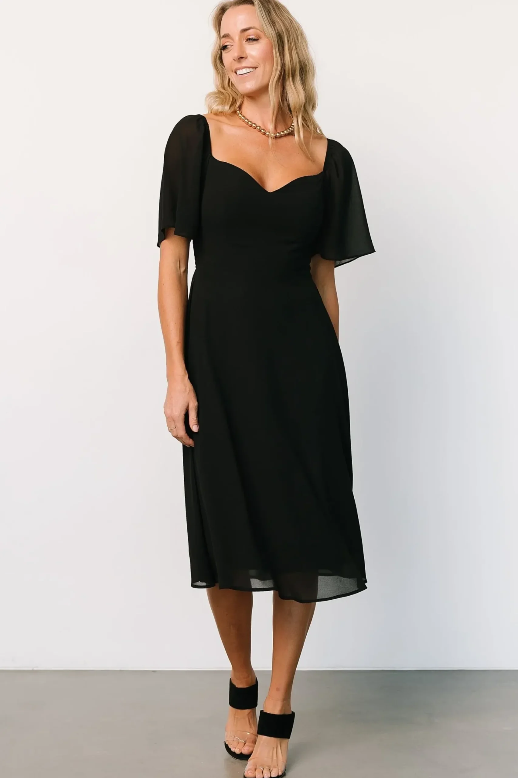 Fashion Baltic Born Colette Sweetheart Midi Dress | Black