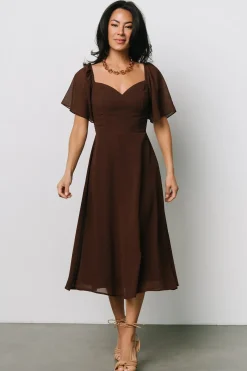 Sale Baltic Born Colette Sweetheart Midi Dress | Espresso