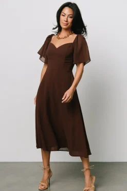 Sale Baltic Born Colette Sweetheart Midi Dress | Espresso