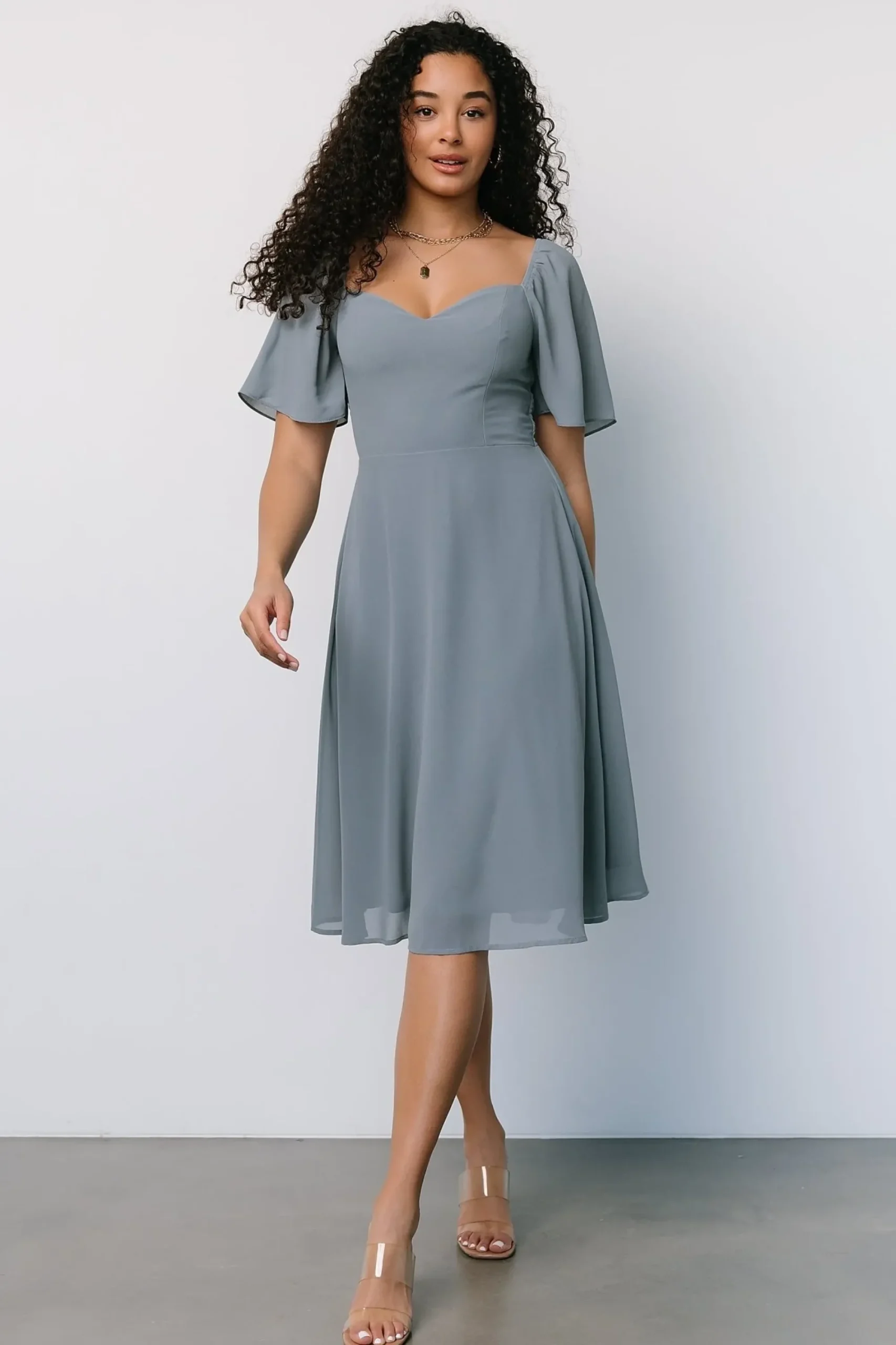 Best Baltic Born Colette Sweetheart Midi Dress | Dusty Blue