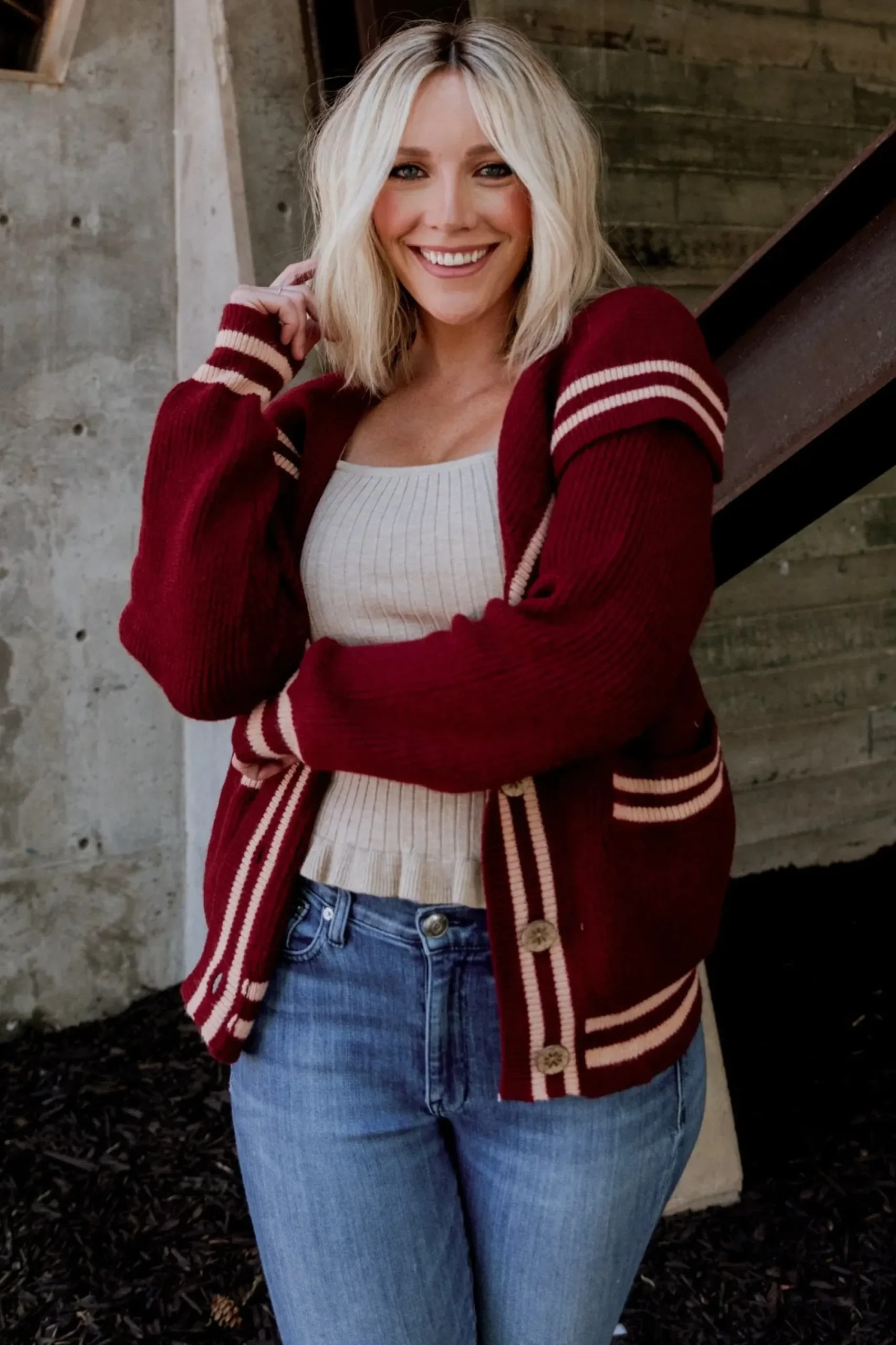 Sale Baltic Born Corbett Knit Cardigan | Burgundy