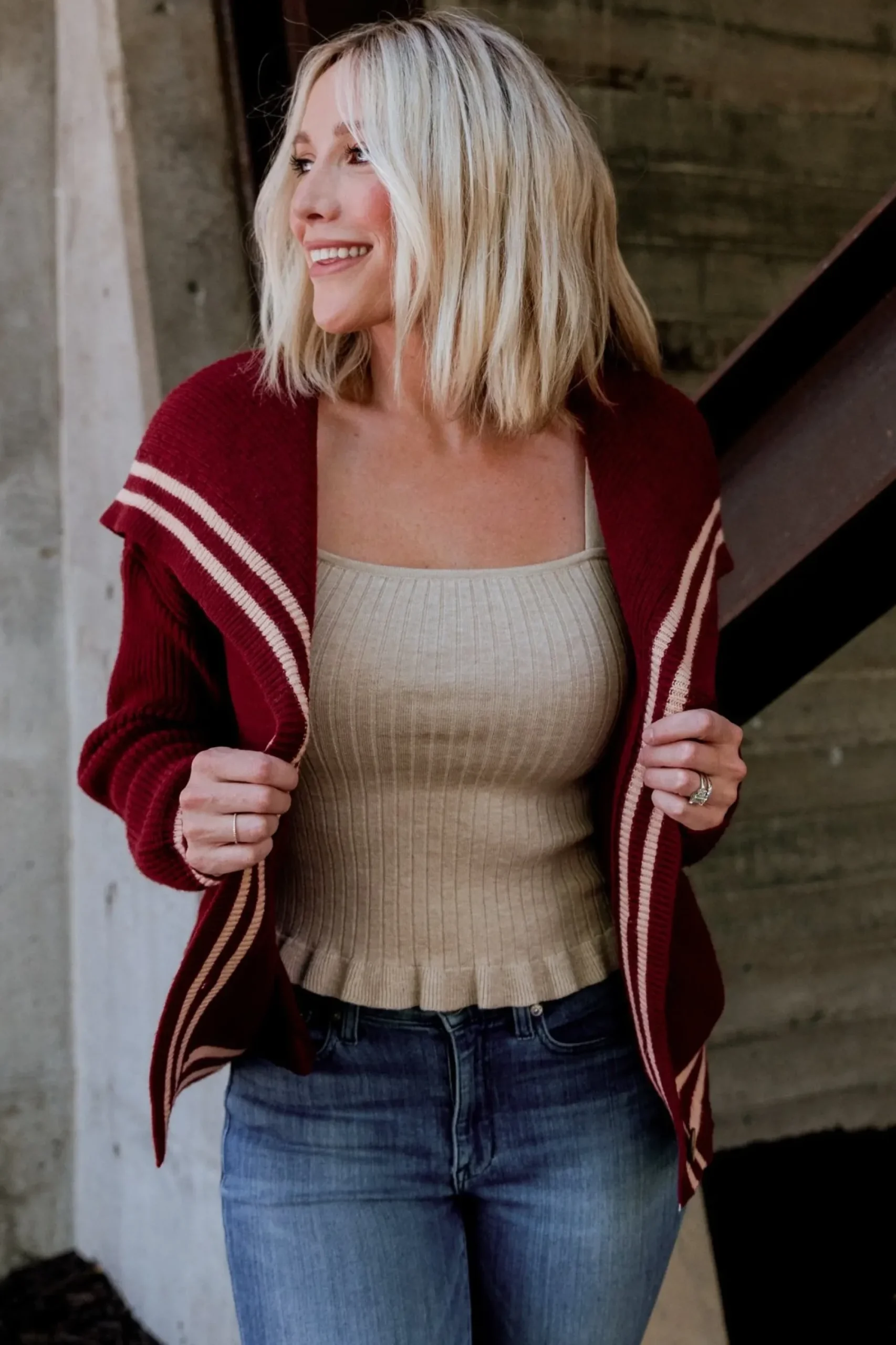 Sale Baltic Born Corbett Knit Cardigan | Burgundy
