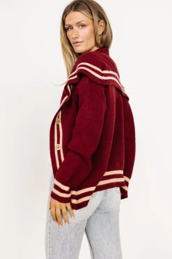 Sale Baltic Born Corbett Knit Cardigan | Burgundy