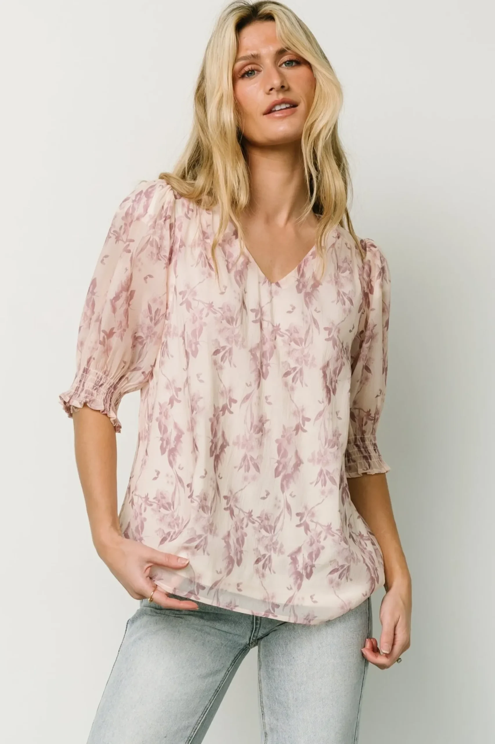 Best Baltic Born Cordova Top | Beige + Mauve Floral