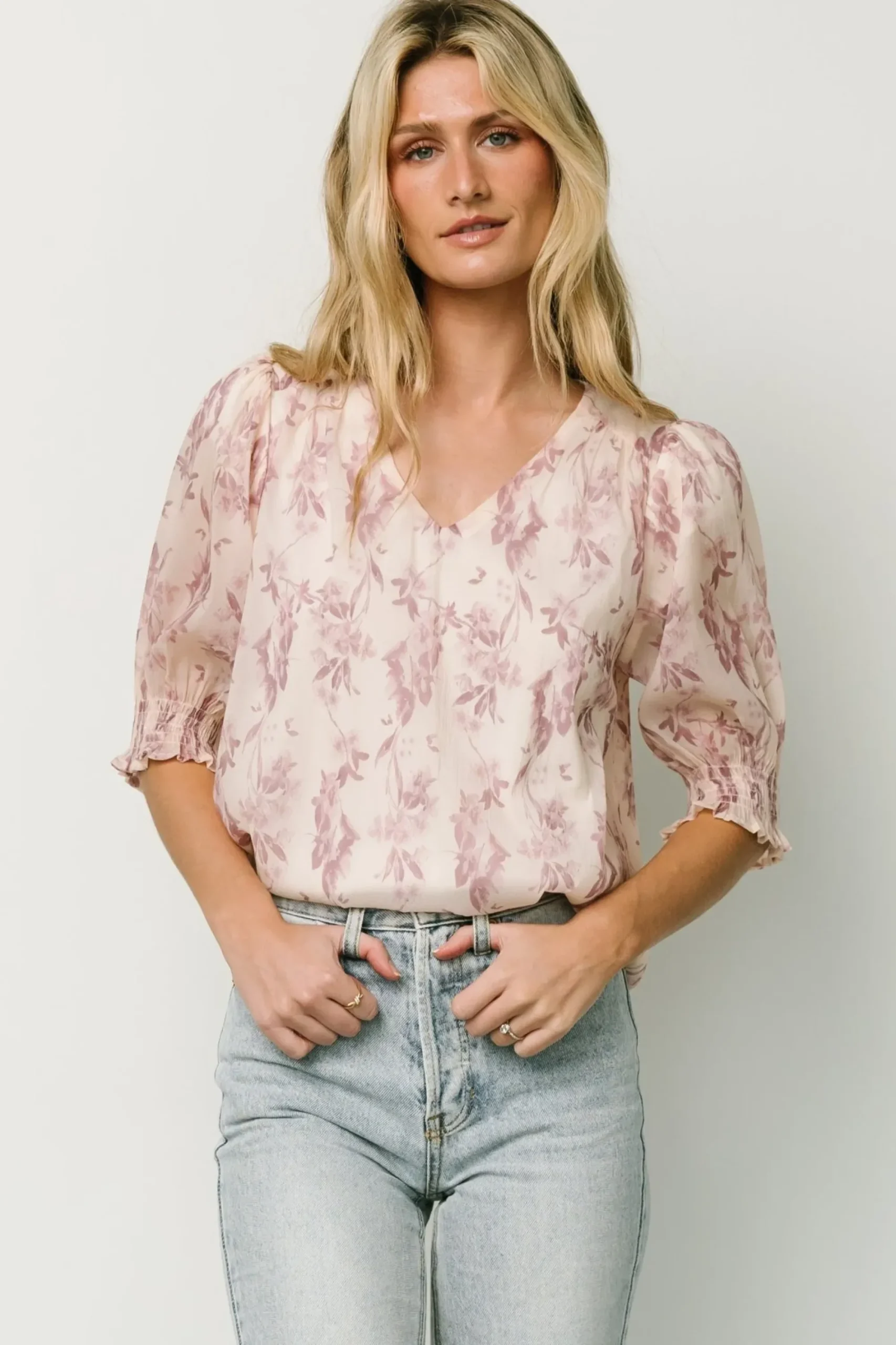 Best Baltic Born Cordova Top | Beige + Mauve Floral