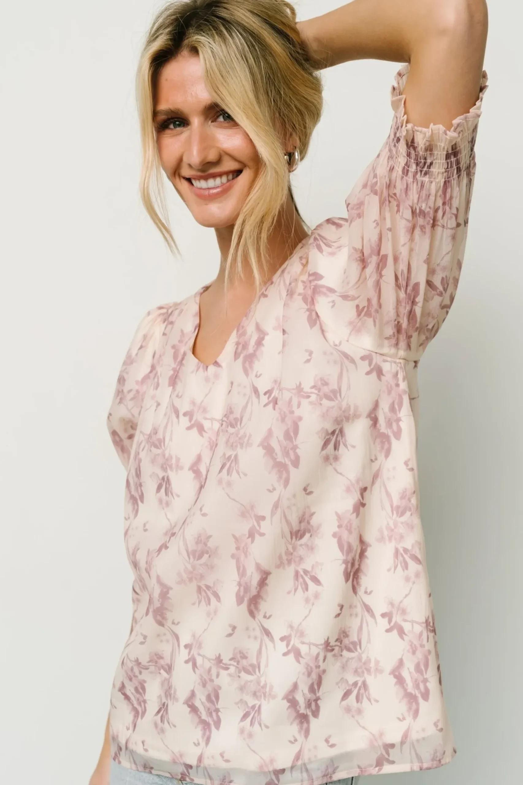 Best Baltic Born Cordova Top | Beige + Mauve Floral