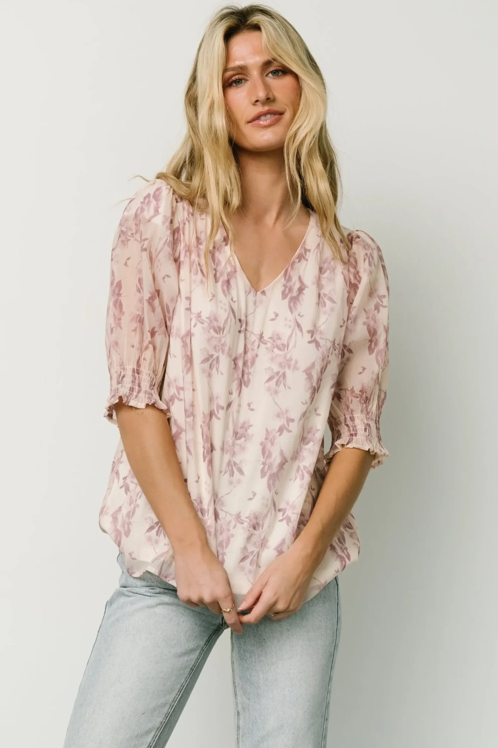 Best Baltic Born Cordova Top | Beige + Mauve Floral