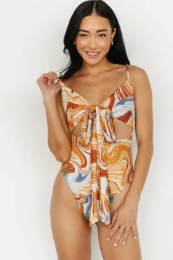 Discount Baltic Born Cyprus One Piece | Orange + Blue Marble