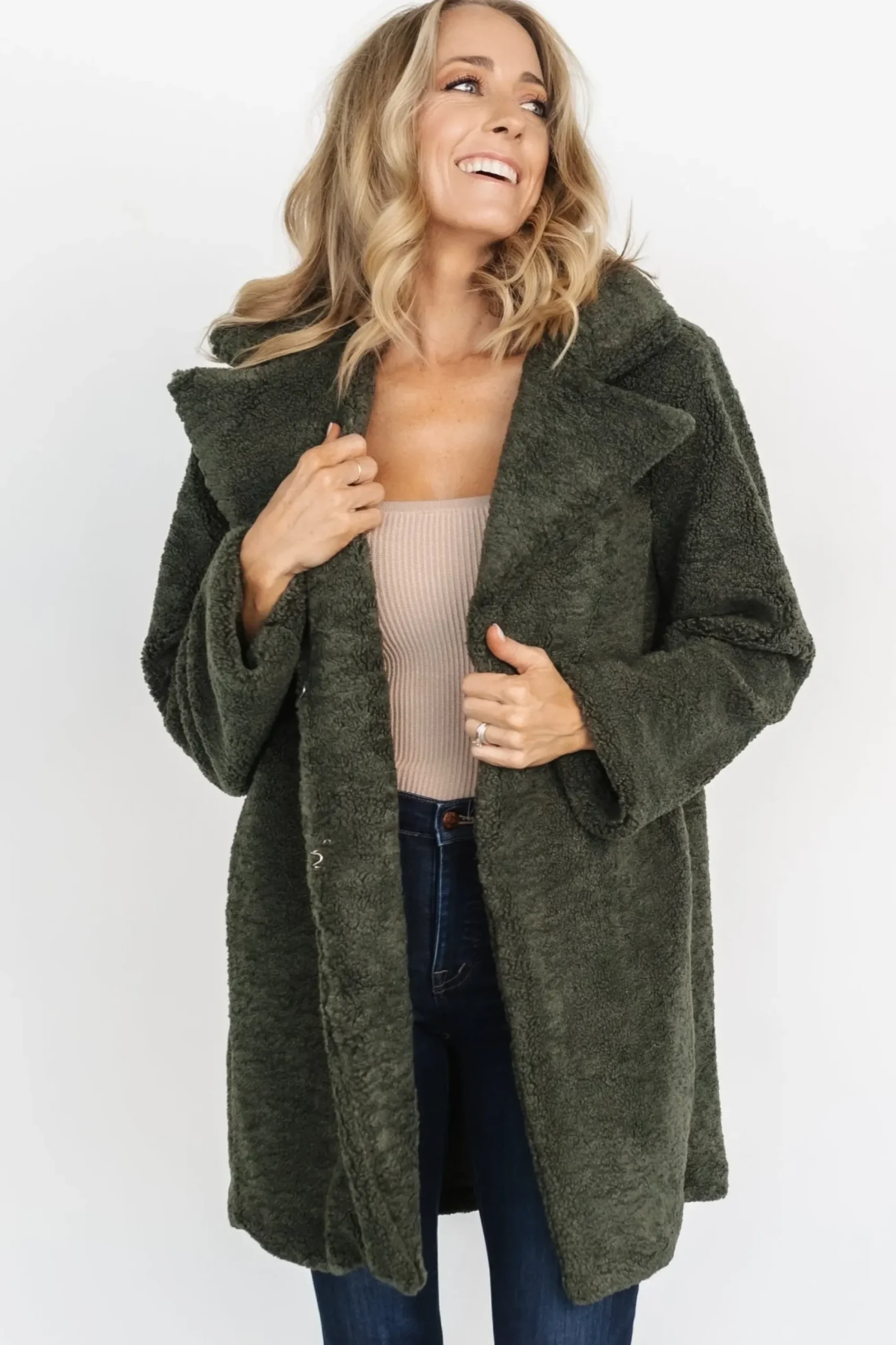 Best Baltic Born Damien Sherpa Coat | Dark Green