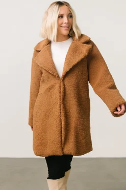 New Baltic Born Damien Sherpa Coat | Dark Camel