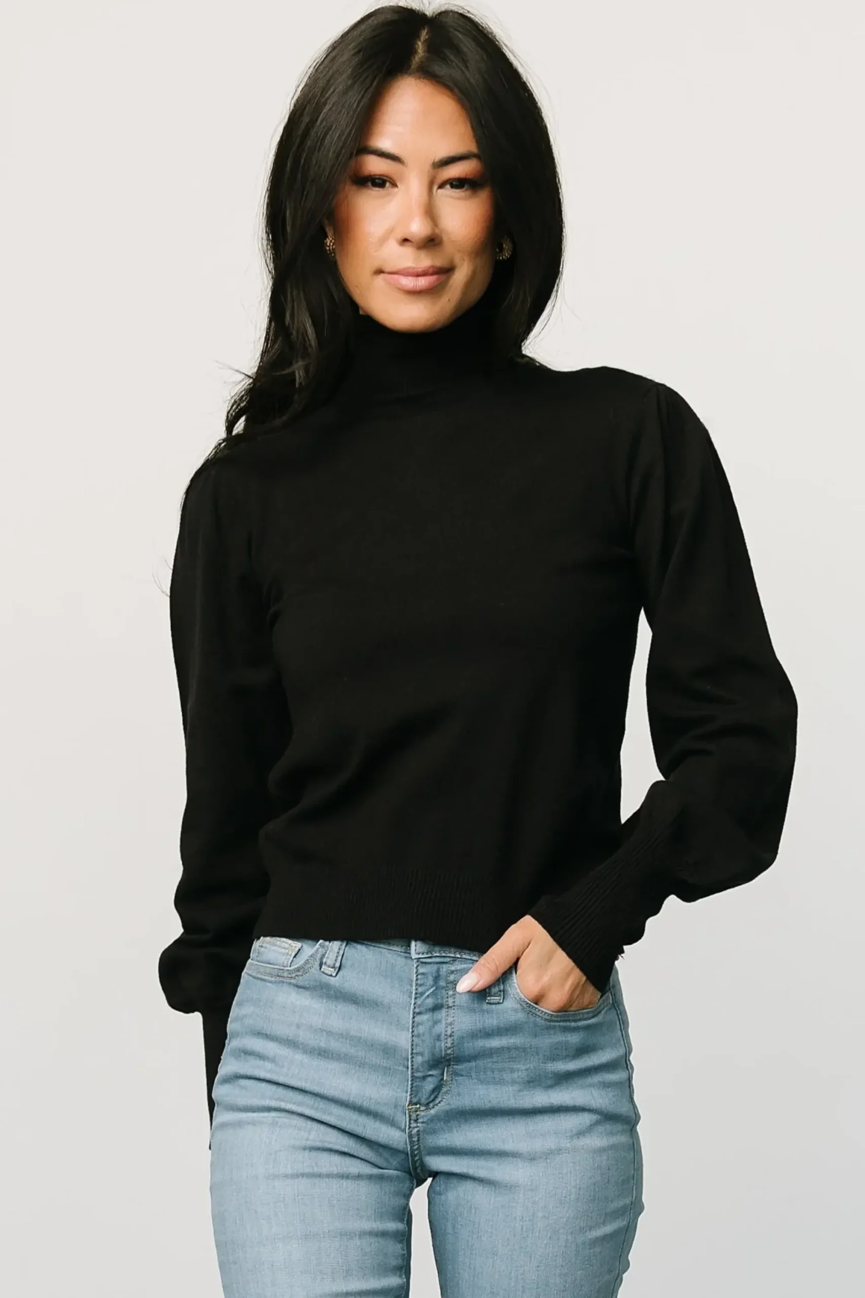 Sale Baltic Born Danica Turtleneck Knit Top | Black