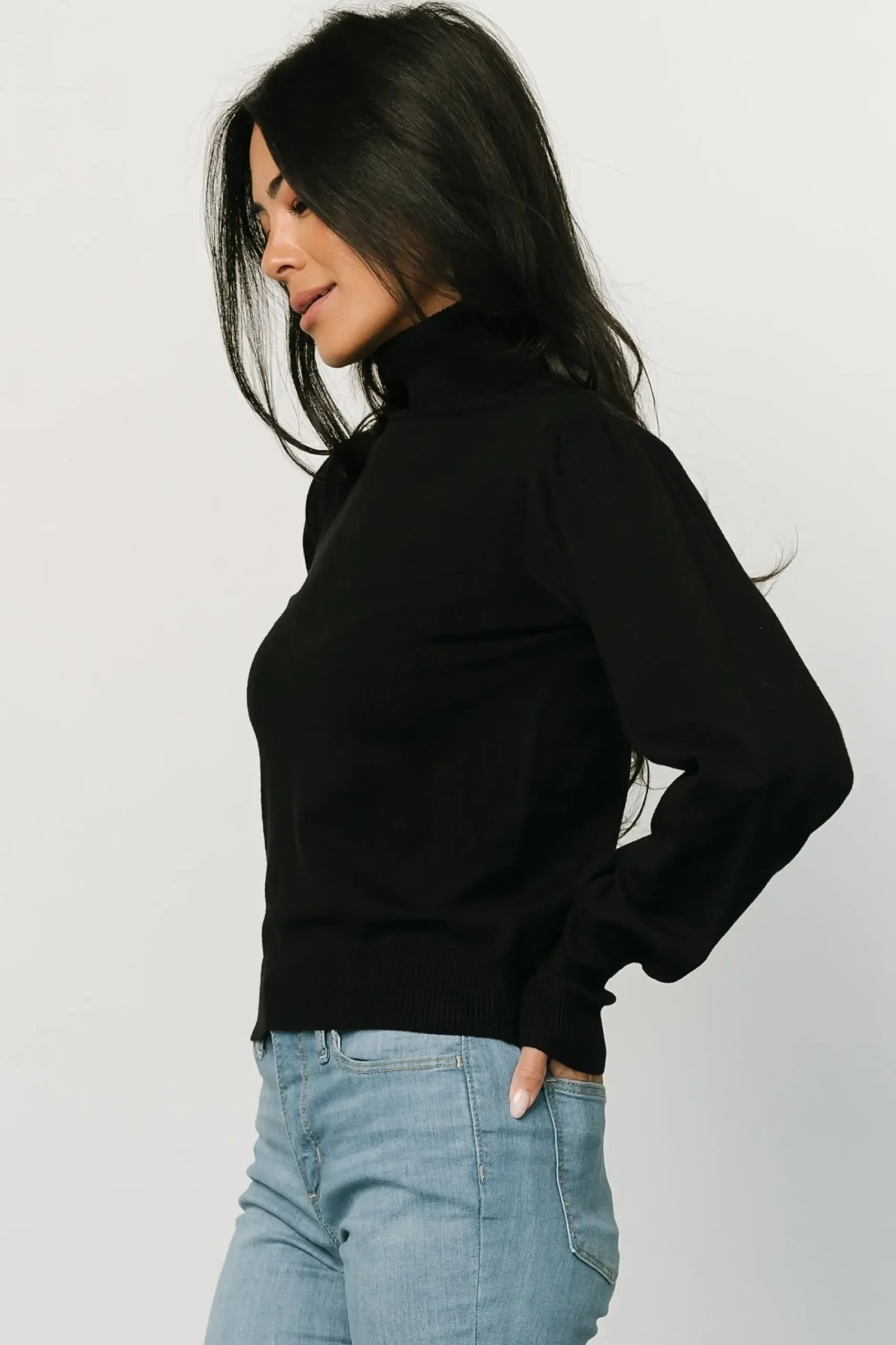 Sale Baltic Born Danica Turtleneck Knit Top | Black