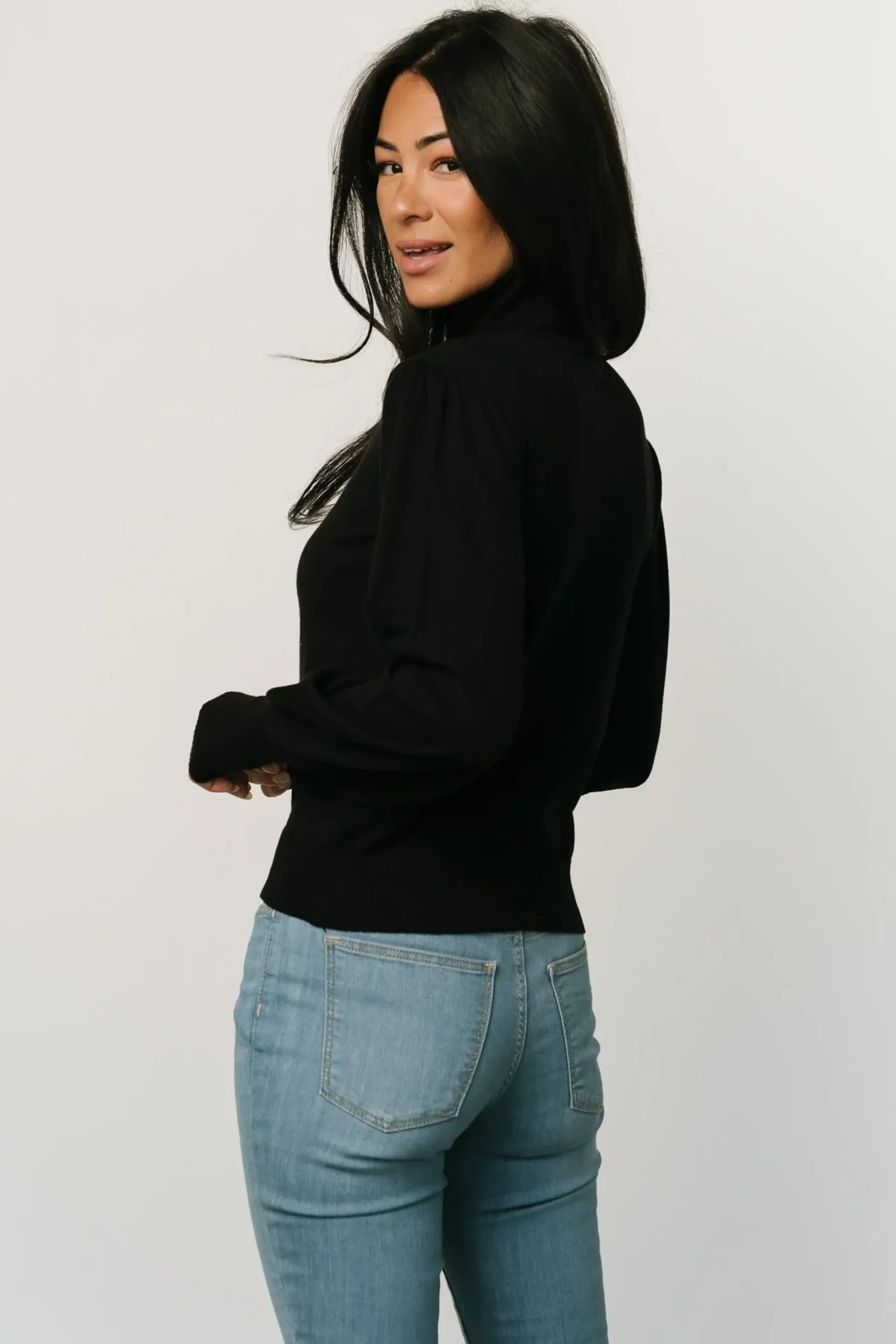 Sale Baltic Born Danica Turtleneck Knit Top | Black