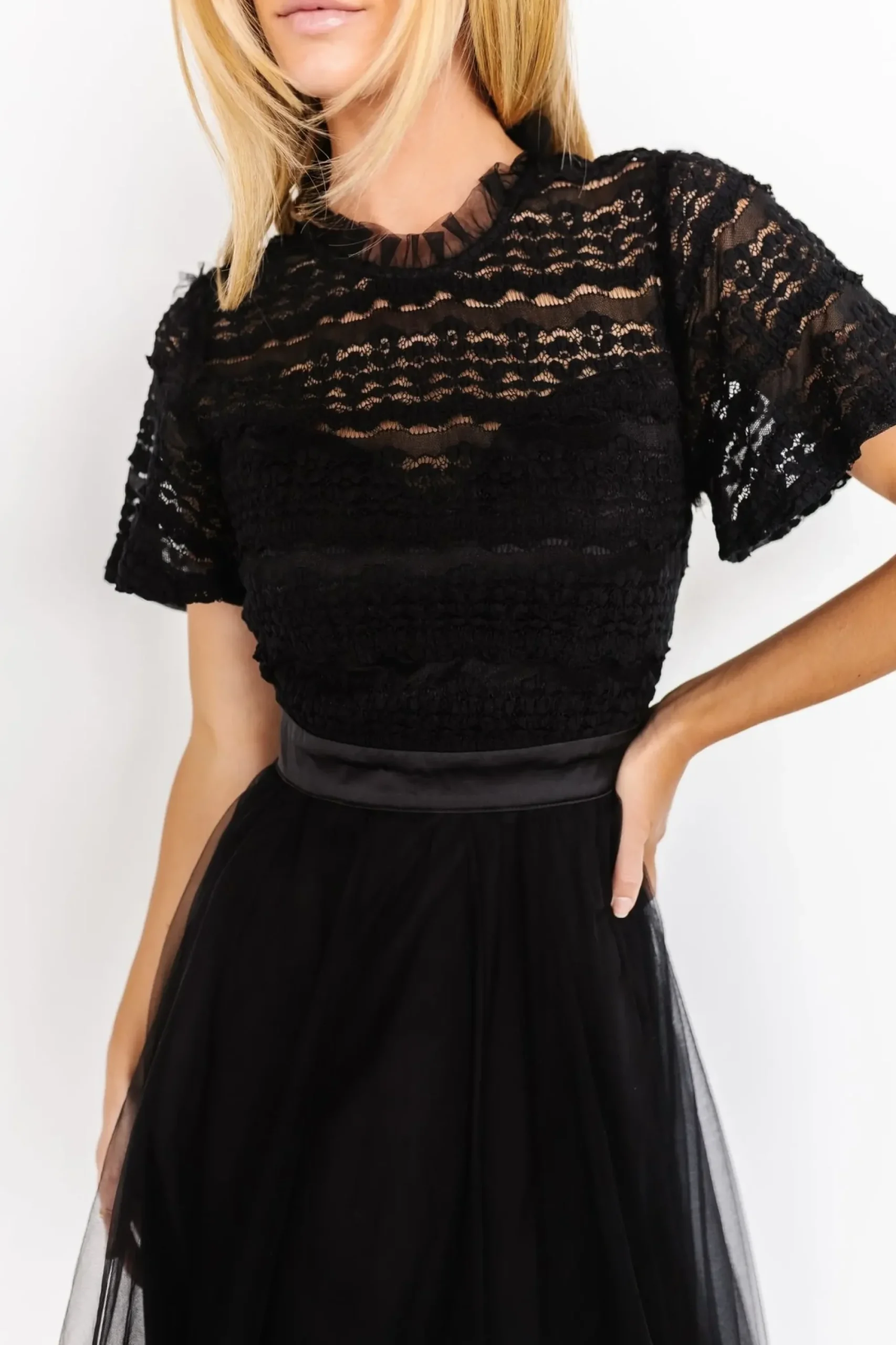 Outlet Baltic Born Darcy Tulle Midi Dress | Black