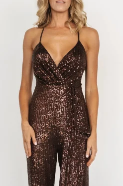Outlet Baltic Born Darius Sequin Jumpsuit | Chocolate