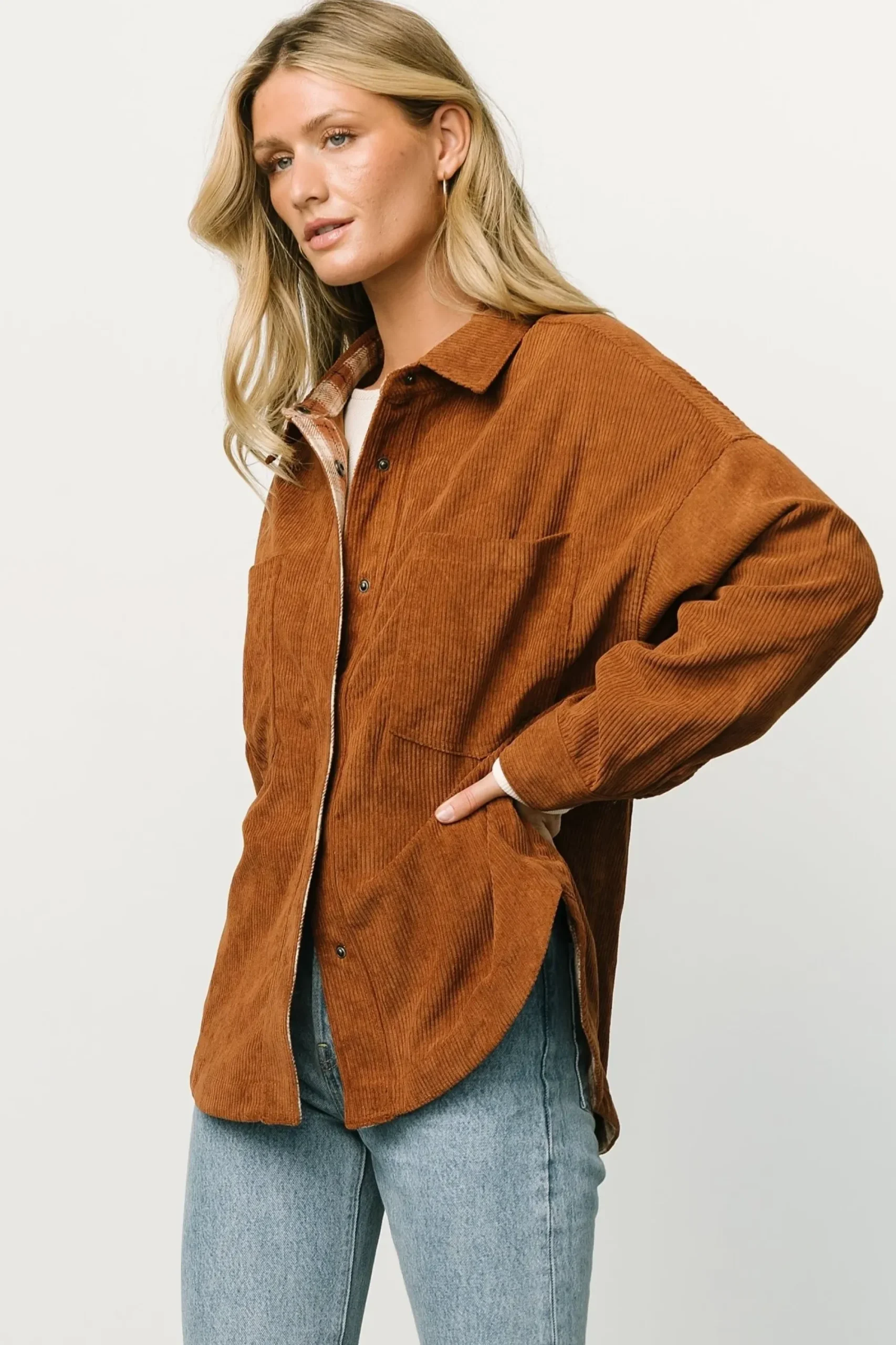 Hot Baltic Born Davis Corduroy Shacket | Spice