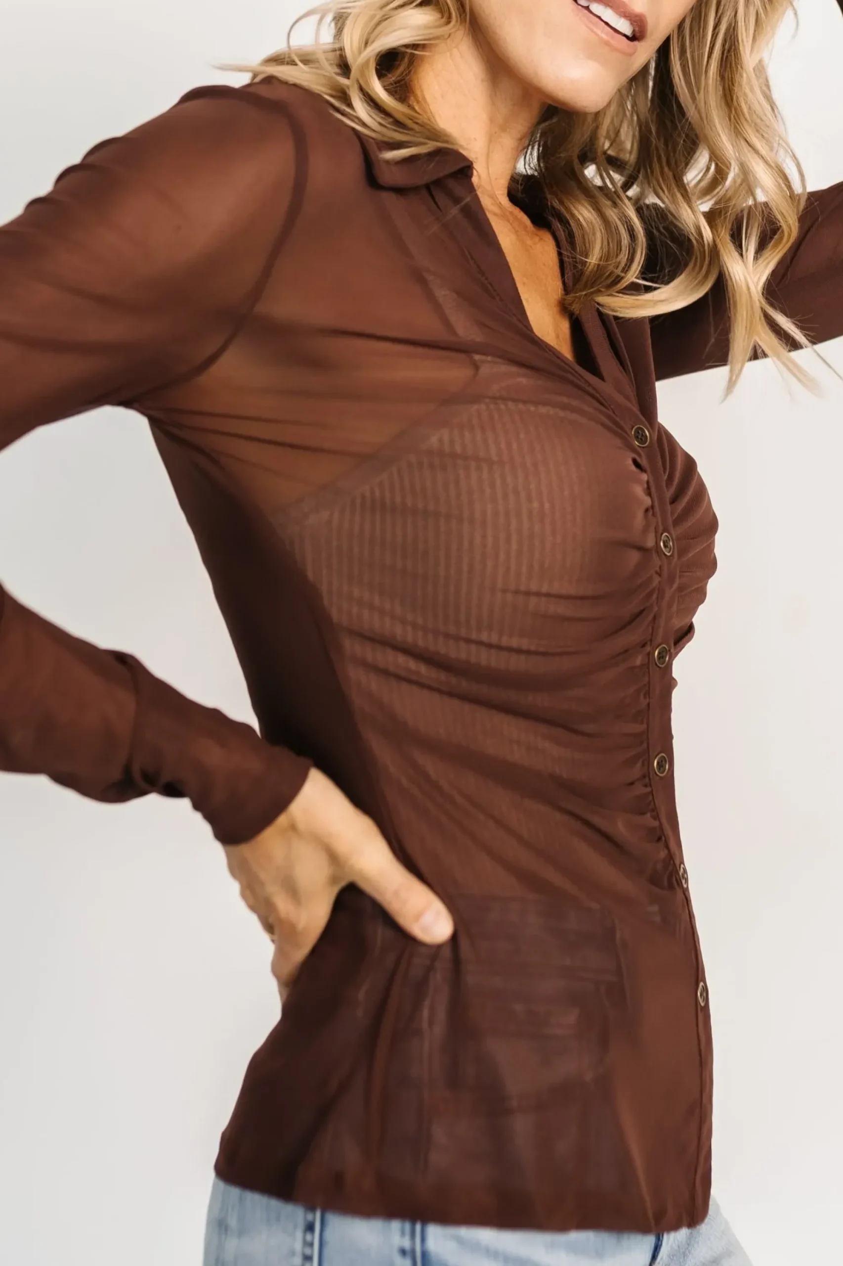 Online Baltic Born Dax Mesh Top | Chocolate