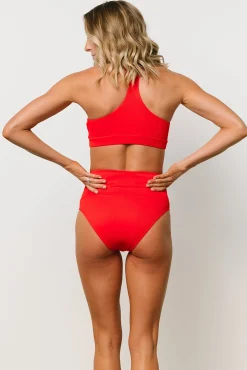 Best Baltic Born Del Mar Ribbed Bikini Bottom | Red