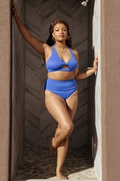 Outlet Baltic Born Del Mar Ribbed Bikini Top | Blue