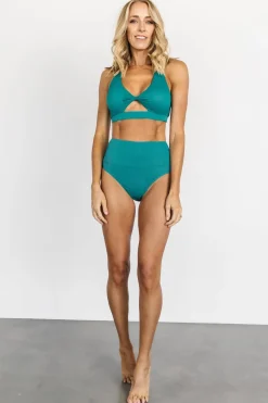 Outlet Baltic Born Del Mar Ribbed Bikini Top | Jade