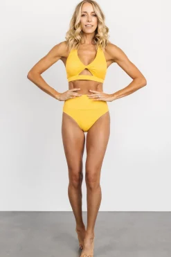 Outlet Baltic Born Del Mar Ribbed Bikini Top | Yellow