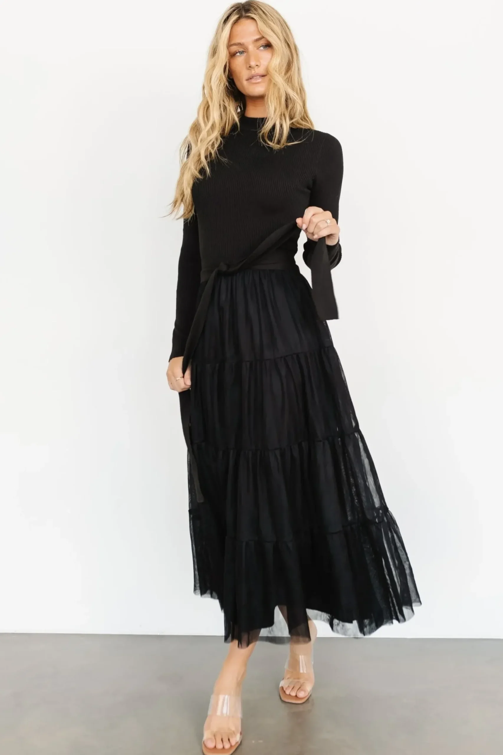 Fashion Baltic Born Demi Sweater Tulle Dress | Black