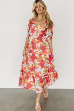 Fashion Baltic Born Denton Midi Dress | Red Multi