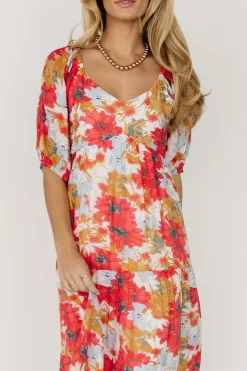 Fashion Baltic Born Denton Midi Dress | Red Multi