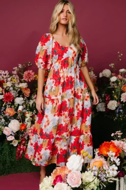 Fashion Baltic Born Denton Midi Dress | Red Multi