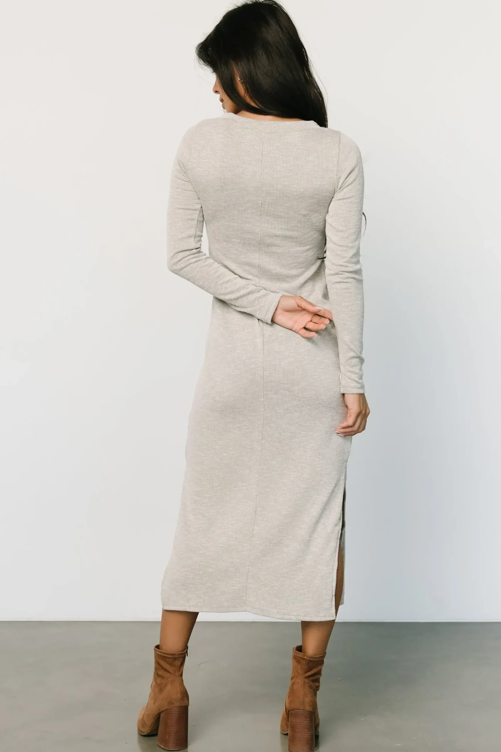 Online Baltic Born Denver Ribbed Midi Dress | Light Gray