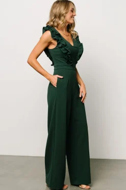 Fashion Baltic Born Descanso Ruffle Jumpsuit | Dark Green