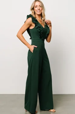 Fashion Baltic Born Descanso Ruffle Jumpsuit | Dark Green