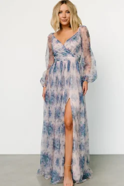 Discount Baltic Born Desiree Tulle Maxi Dress | Natural + Slate Floral