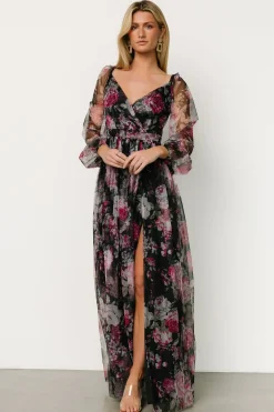 Outlet Baltic Born Desiree Tulle Maxi Dress | Black Floral