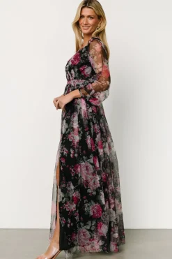Outlet Baltic Born Desiree Tulle Maxi Dress | Black Floral